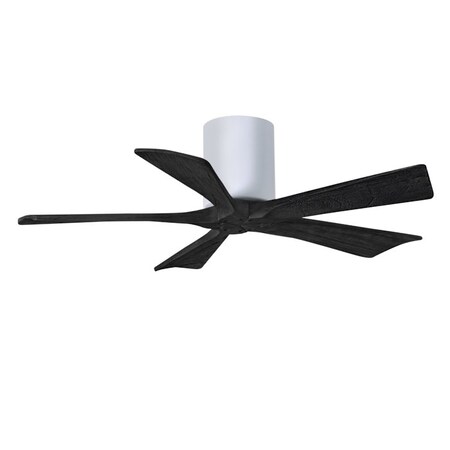 Matthews Fan Co Irene-5H Flush Mounted 42 Ceiling Fan In White And Matte Black Blades" IR5H-WH-BK-42
